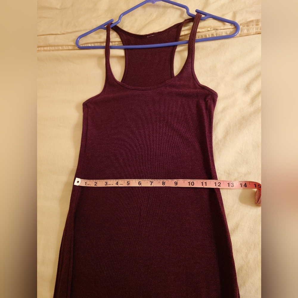 EUC Burgundy LULULEMON Refresh Racerback Tank Maxi Dress 2 / 4, S Soft Stretchy - Picture 6 of 12